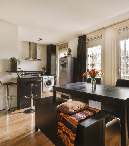view of living room and kitchen